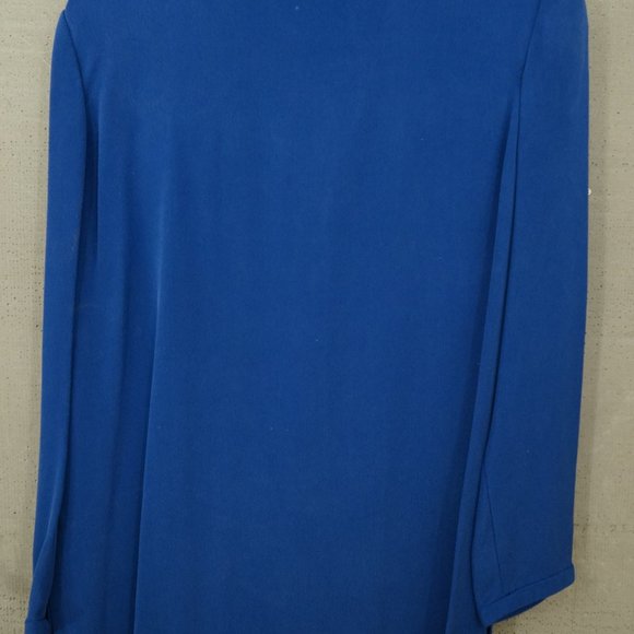 New Adriana Papell Talbots Size 8 Petit Royal Blue Silk Pants Suit - Picture 6 of 7